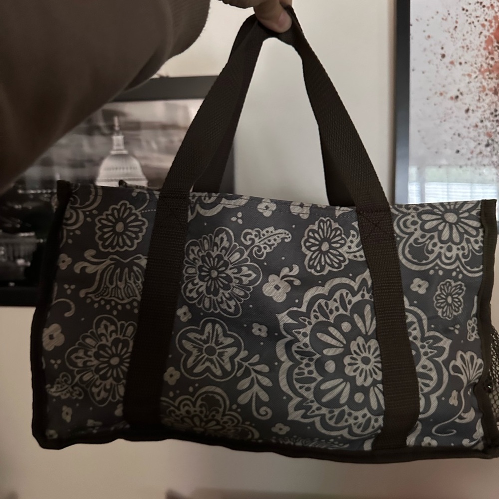 Thirsty one Gray Floral Patterned Tote Bag